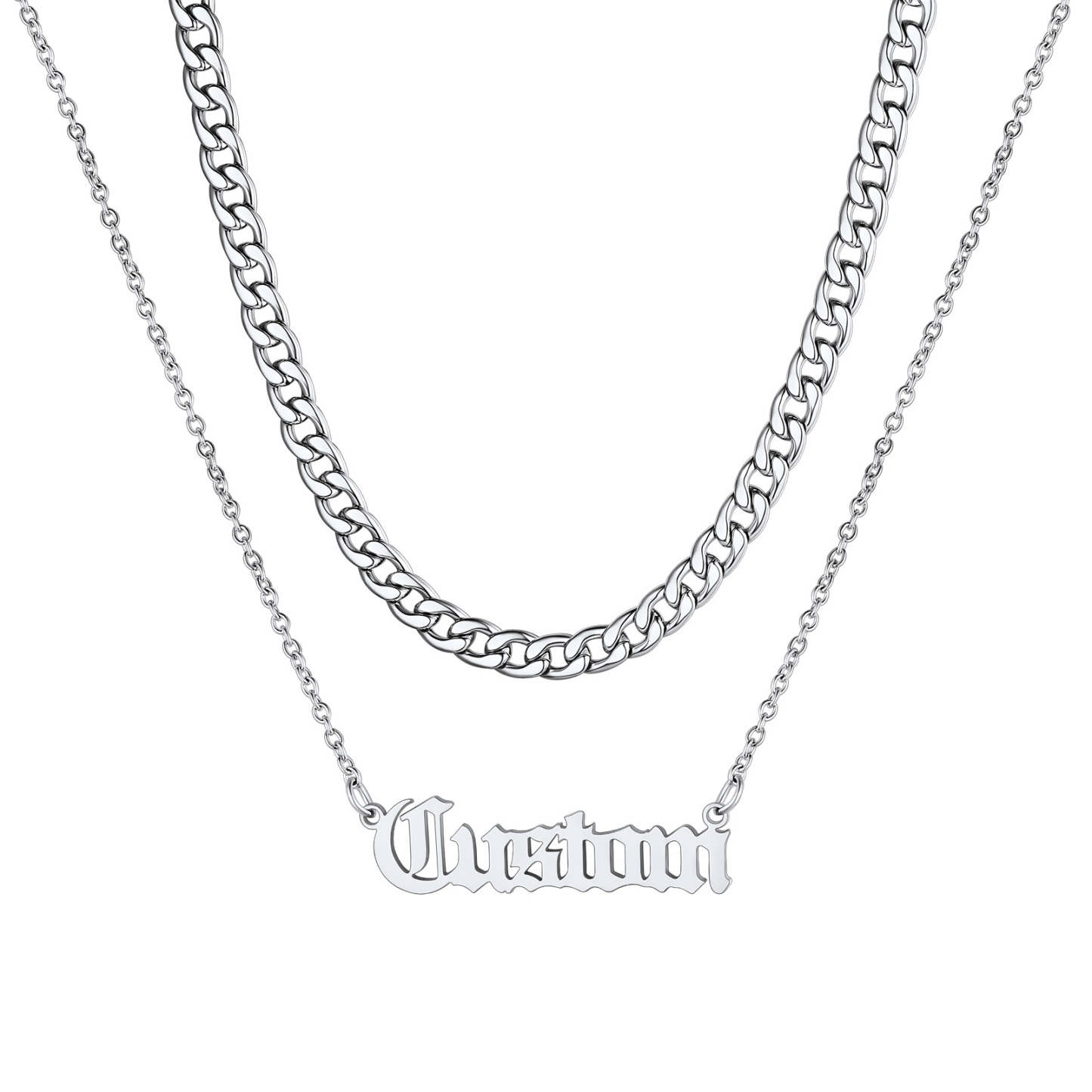 Collier Double Rang avec Prénom | Bijou Personnalisé Femme