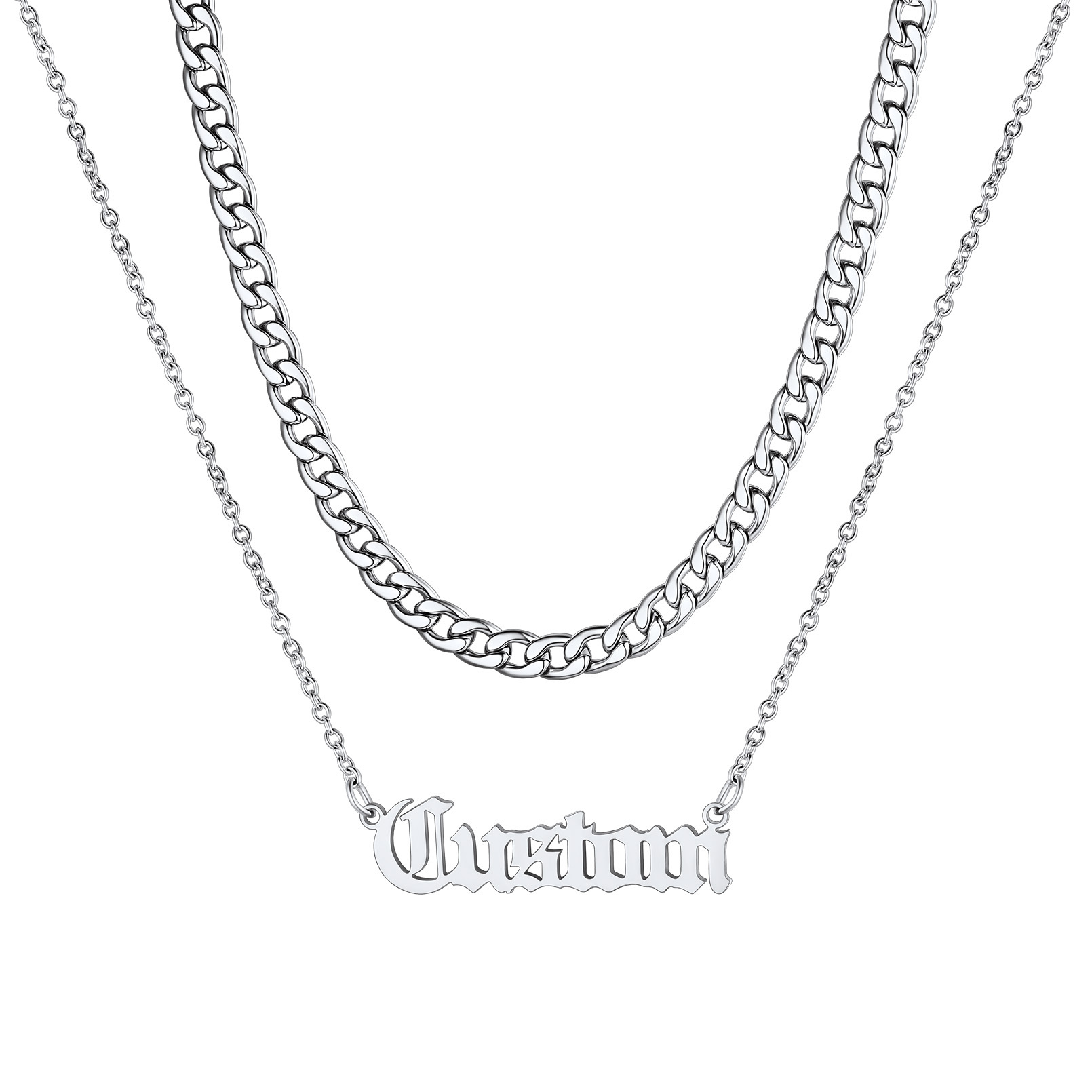 Collier Double Rang avec Prénom | Bijou Personnalisé Femme