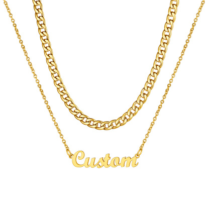 Collier Double Rang avec Prénom Or