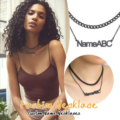 Collier Double Rang avec Prénom | Bijou Personnalisé pour Femme