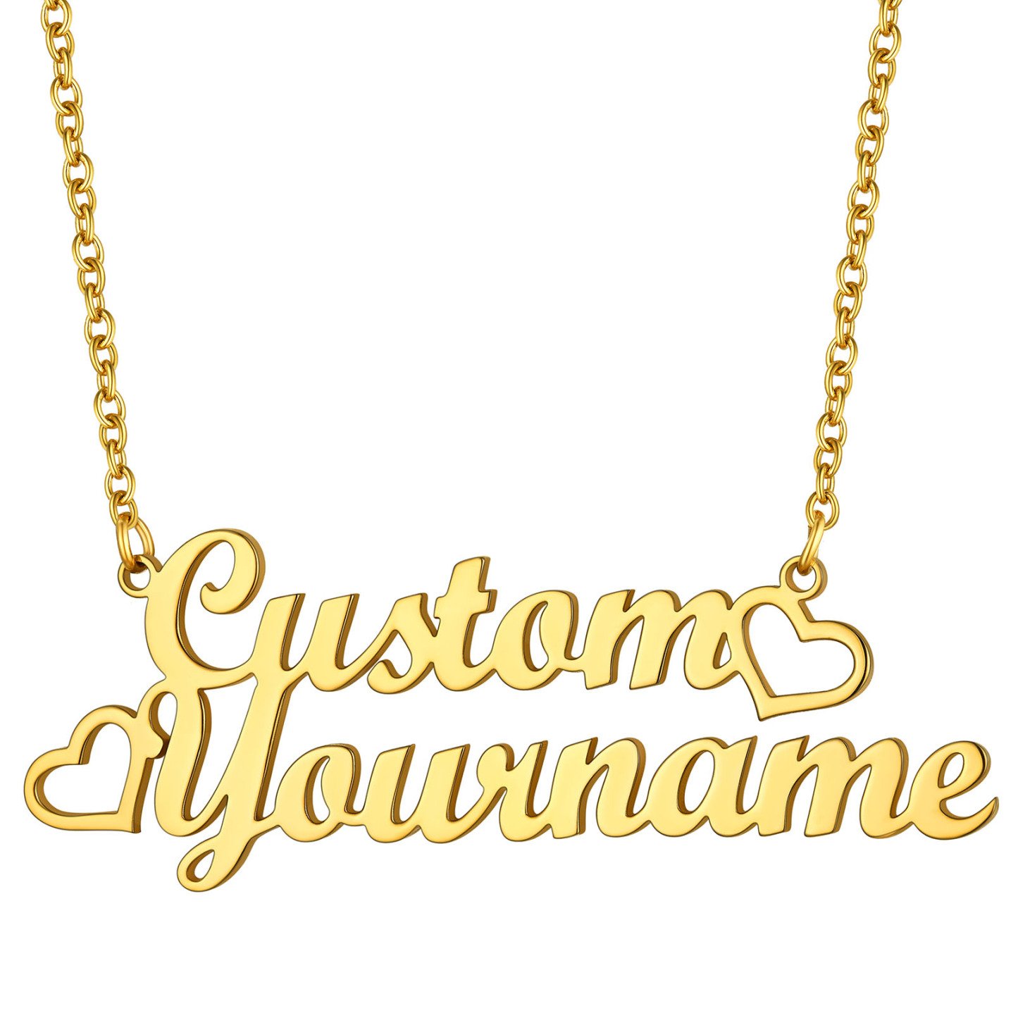 Collier Personnalisé Prénom avec Coeur pour Femme or