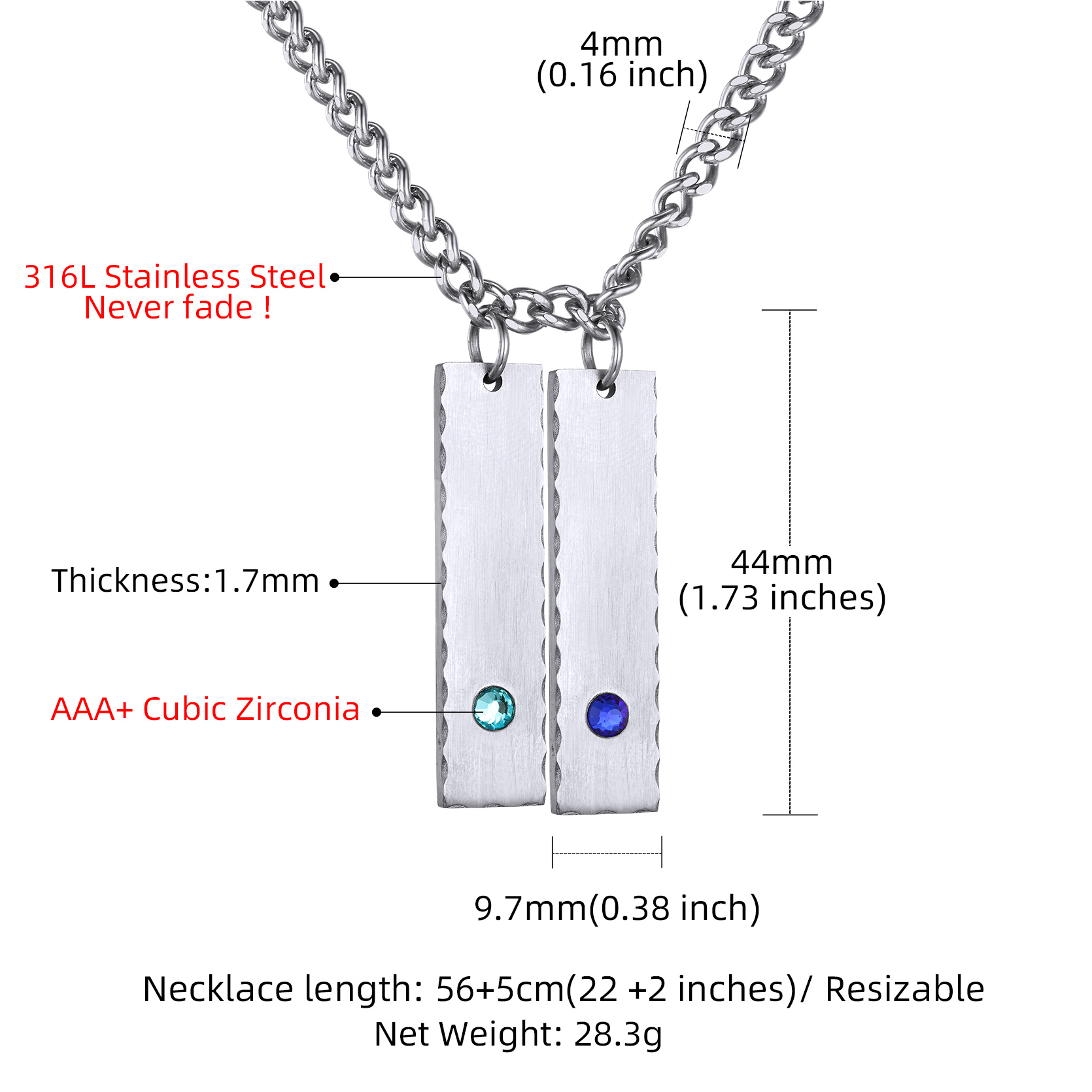 Collier Personnalisé Prénom taille