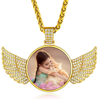 Collier Personnalisé avec Ailes d'Ange et Photo