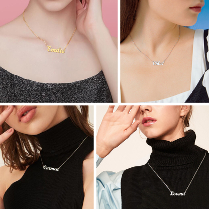 Collier Personnalisé avec Nom en Acier Inoxydable