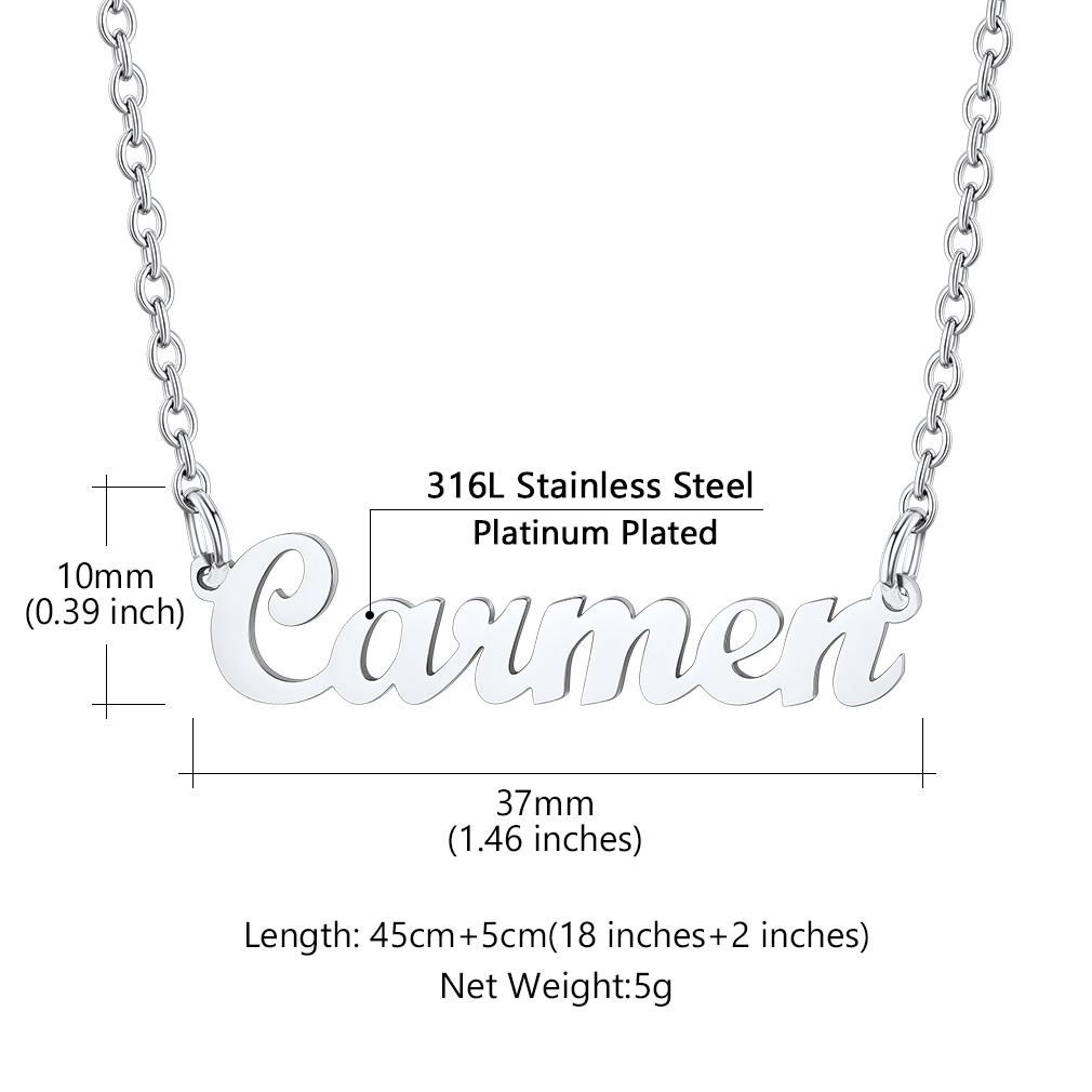 Collier Personnalisé avec Nom en Acier Inoxydable