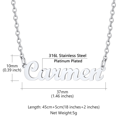 Collier Personnalisé avec Nom en Acier Inoxydable