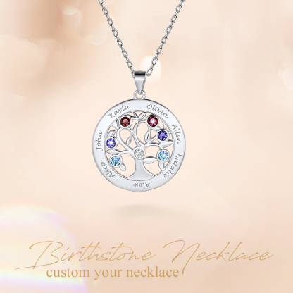 Collier Personnalisé avec Pierres de Naissance pour maman