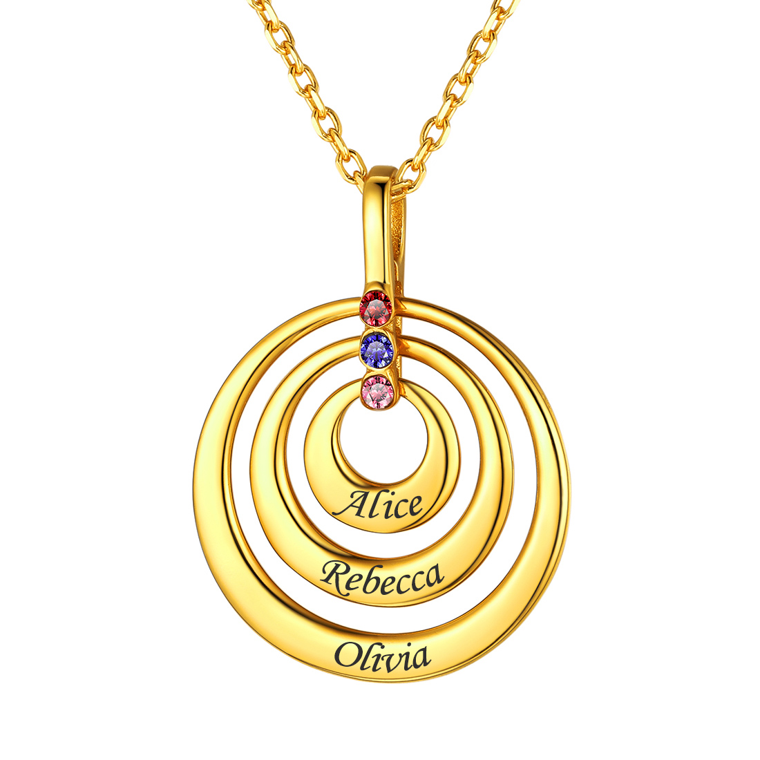 Collier Personnalisé avec Prénom et Pierres de Naissances