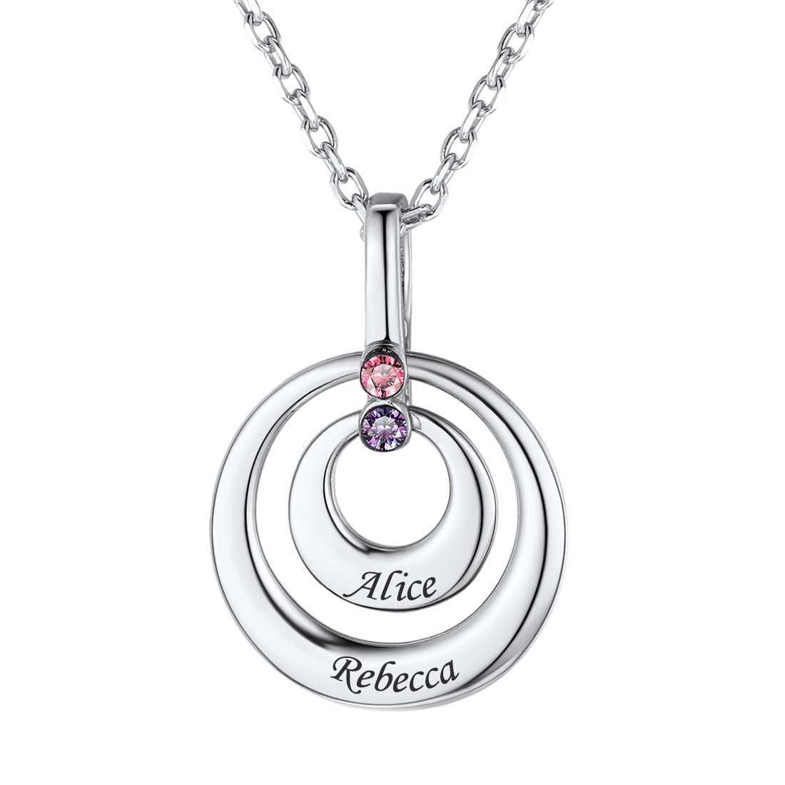 Collier Personnalisé avec Prénom et Pierres de Naissances