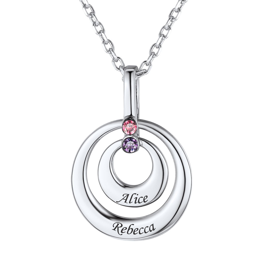 Collier Personnalisé avec Prénom et Pierres de Naissances