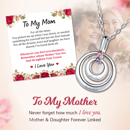 Collier Personnalisé avec Prénom et Pierres de Naissances pour  maman