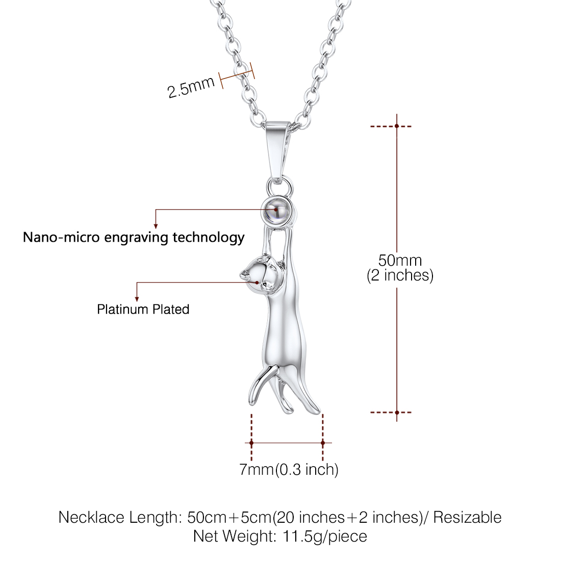 Collier Photo Chat Personnalisé | Pendentif Souvenir