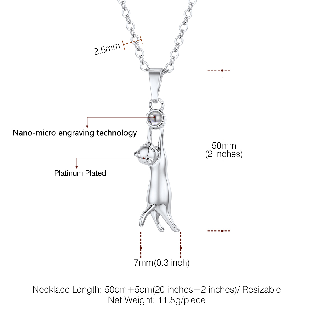 Collier Photo Chat Personnalisé | Pendentif Souvenir