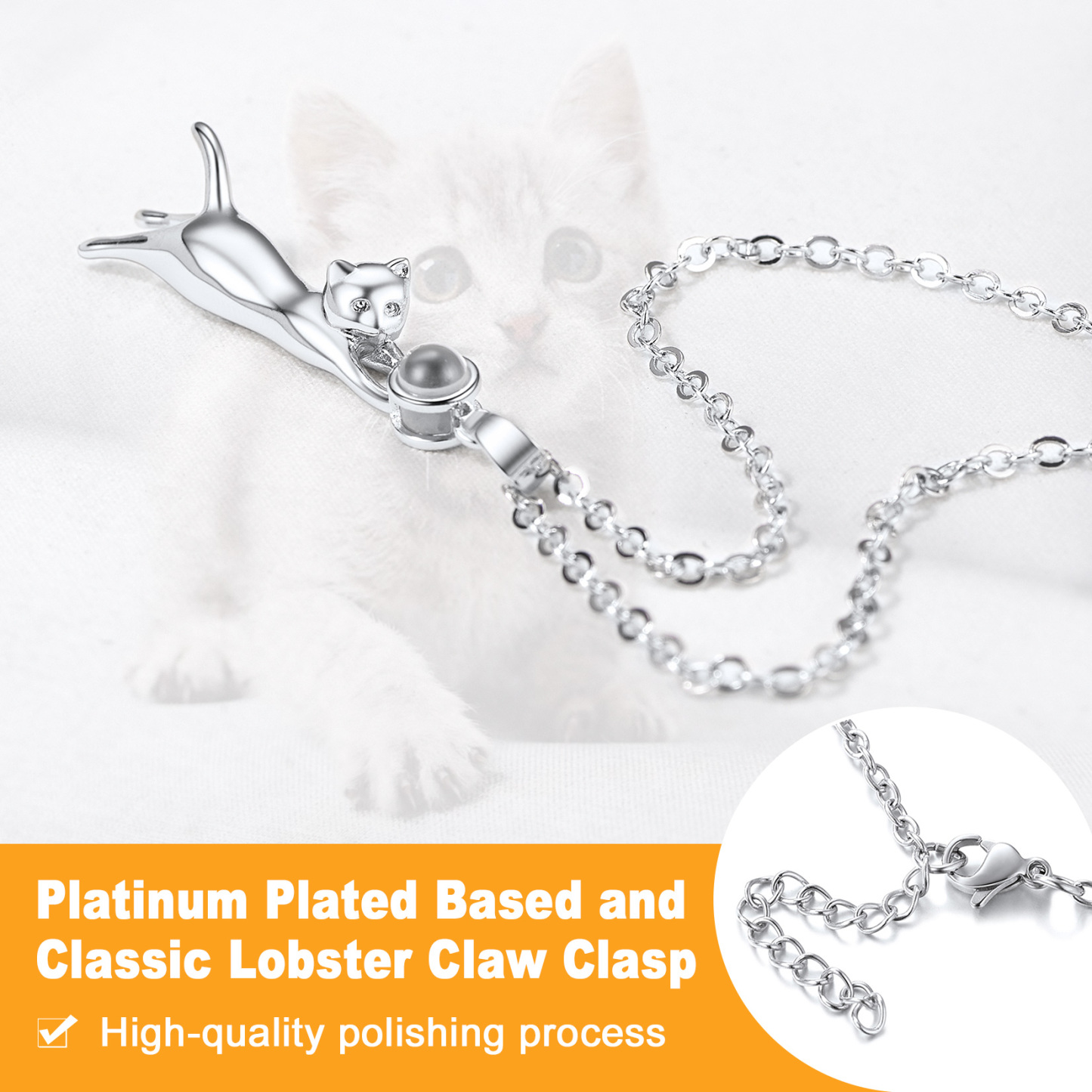 Collier Photo Chat Personnalisé | Pendentif Souvenir