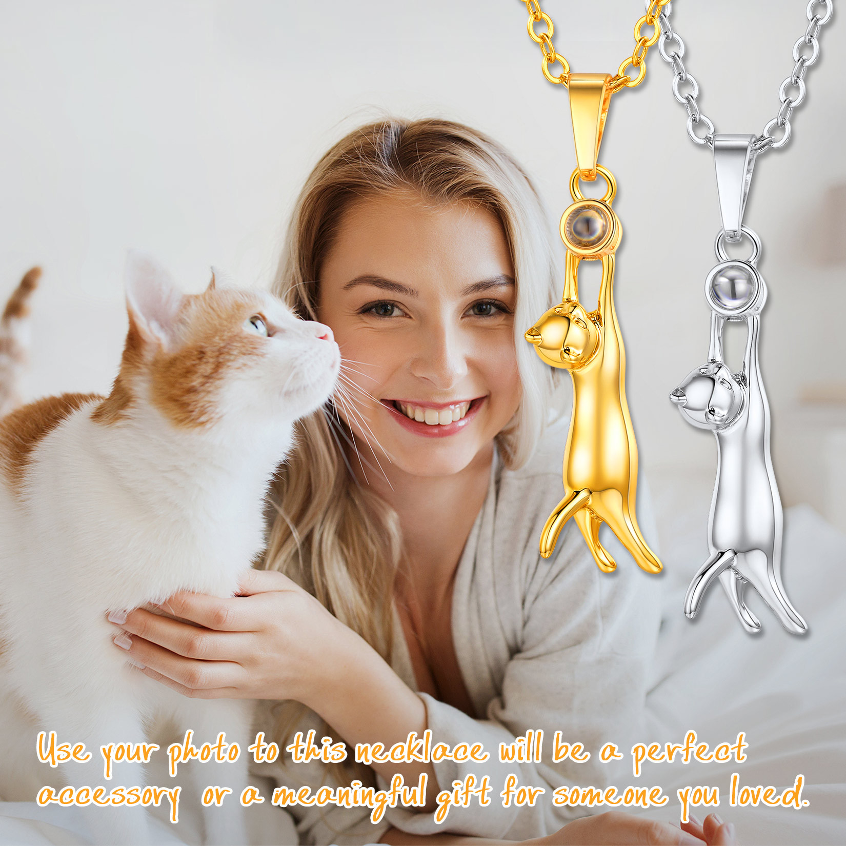 Collier Photo Chat Personnalisé | Pendentif Souvenir
