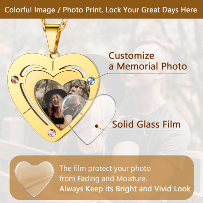 Collier Photo Gravé Médaillon Personnalisé or