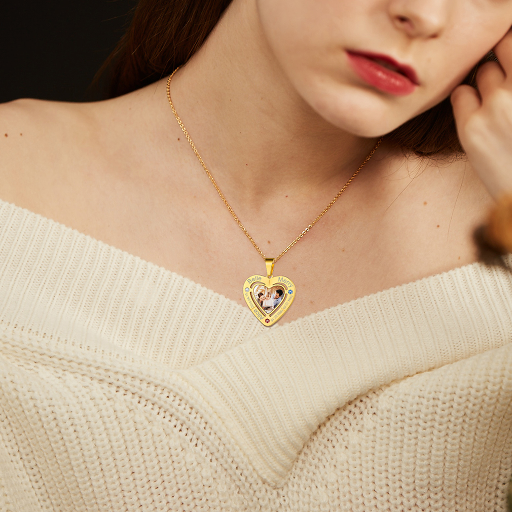 Collier Photo Gravé Personnalisé 