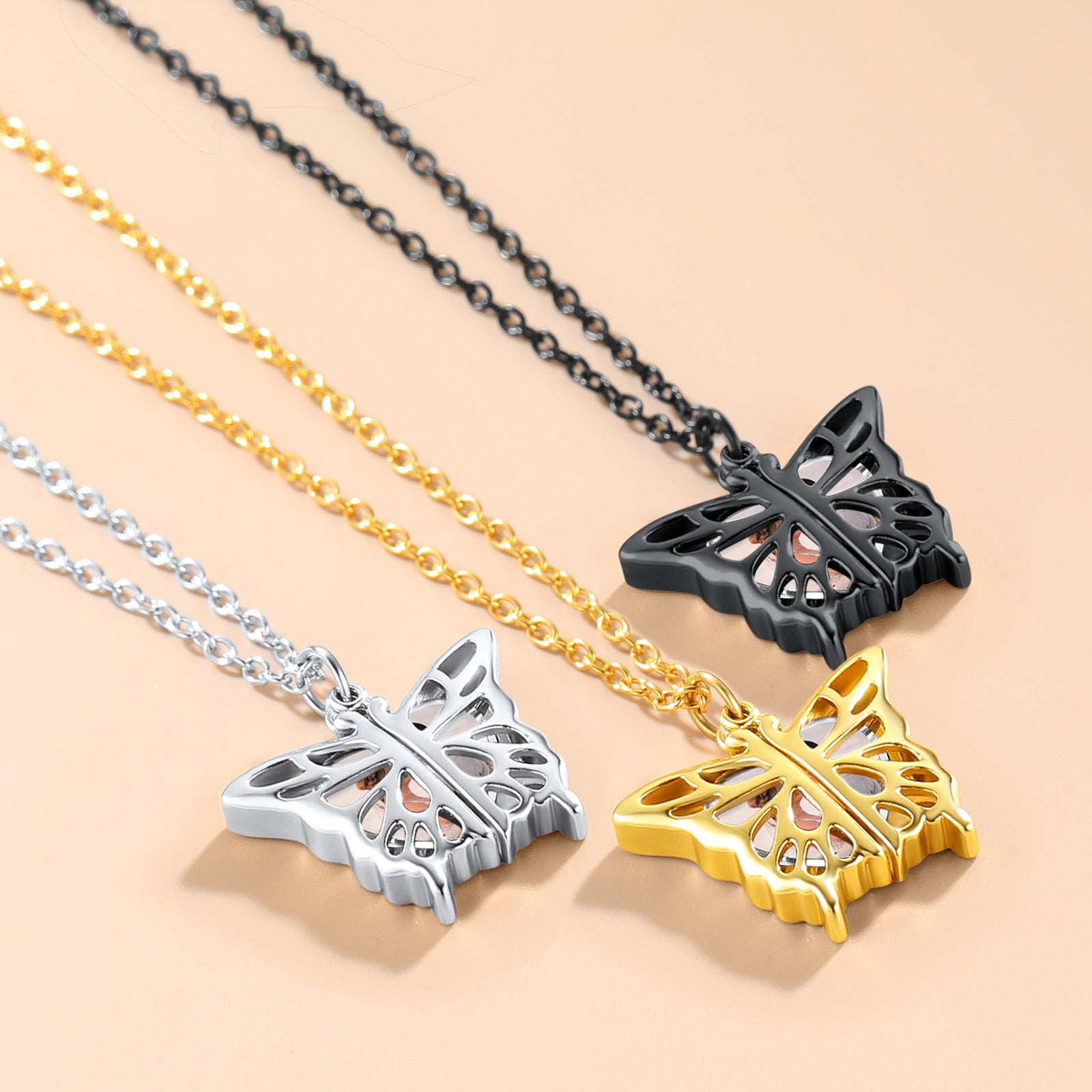 Collier Photo Personnalisé avec Ailes d'Ange 3 couleurs