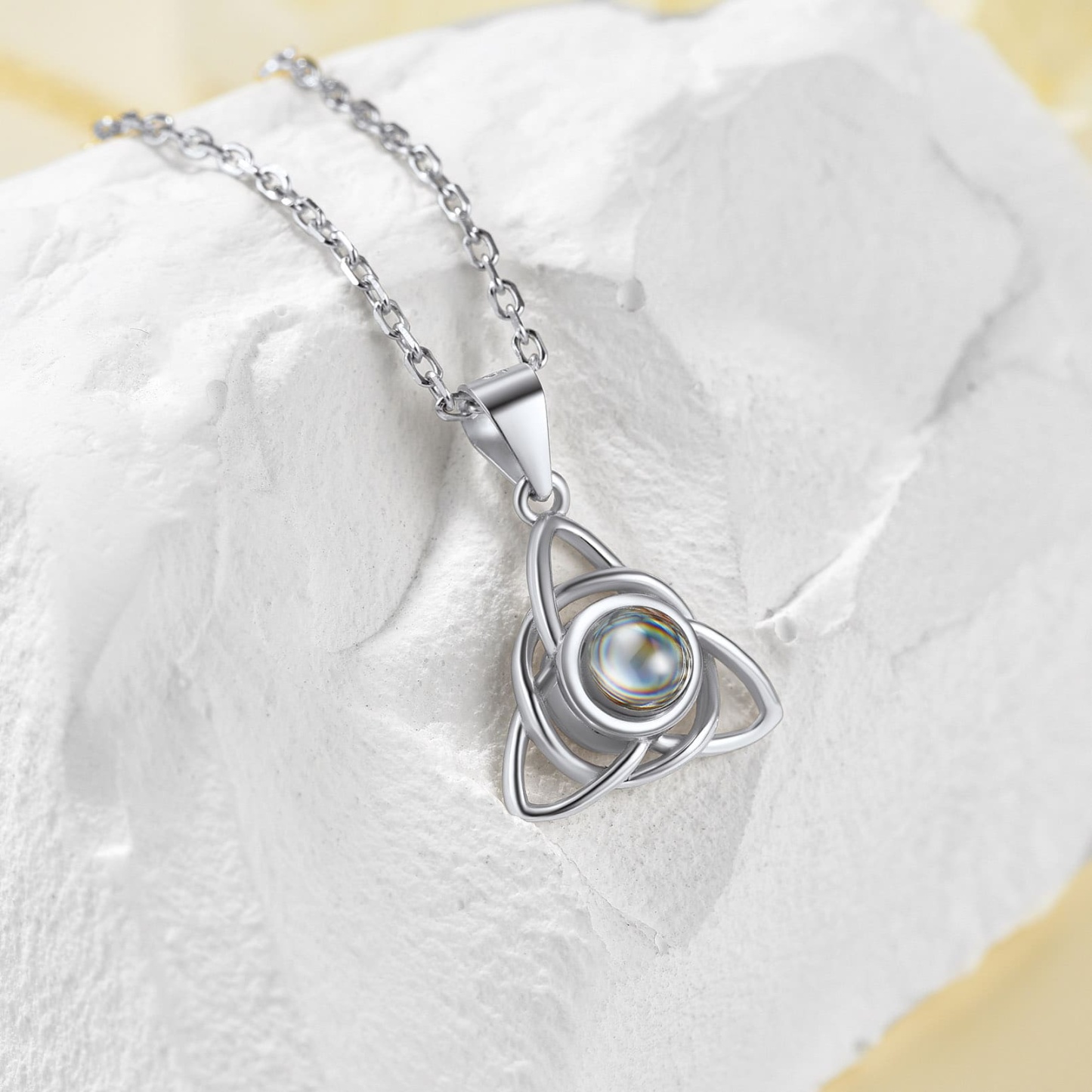 Collier Photo Projection Pendentif Personnalisé en Argent 925 bijou cadeau(