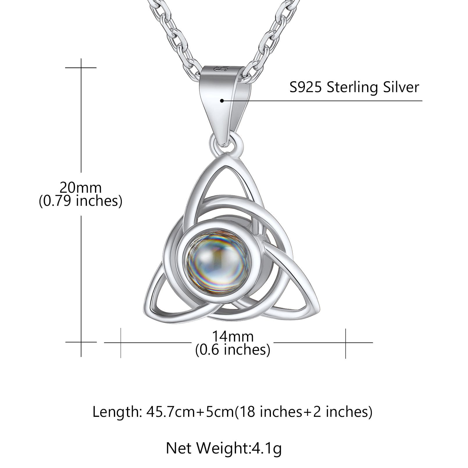 Collier Photo Projection Pendentif Personnalisé taille