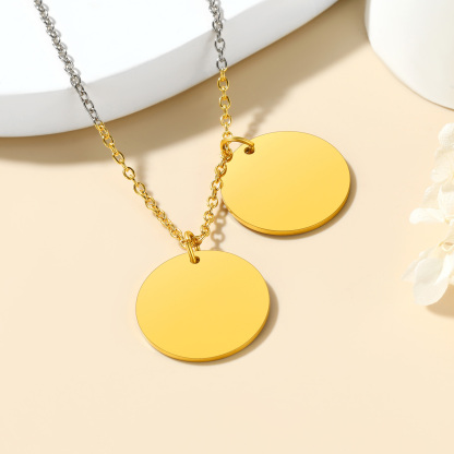 Collier Portrait d'Animal Personnalisé 1-3 Rond avec Nom or