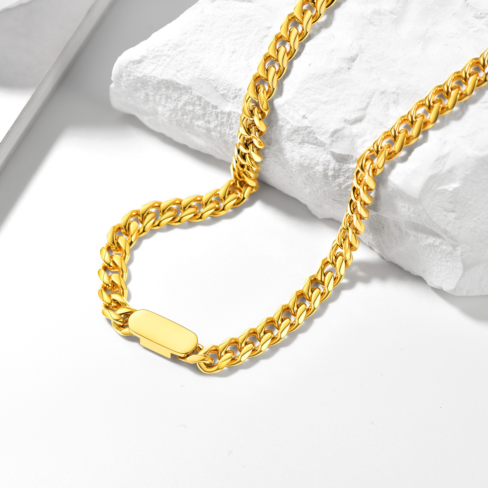 Collier Ras de Cou Chaîne Cuban Gravure Personnalisée 7MM