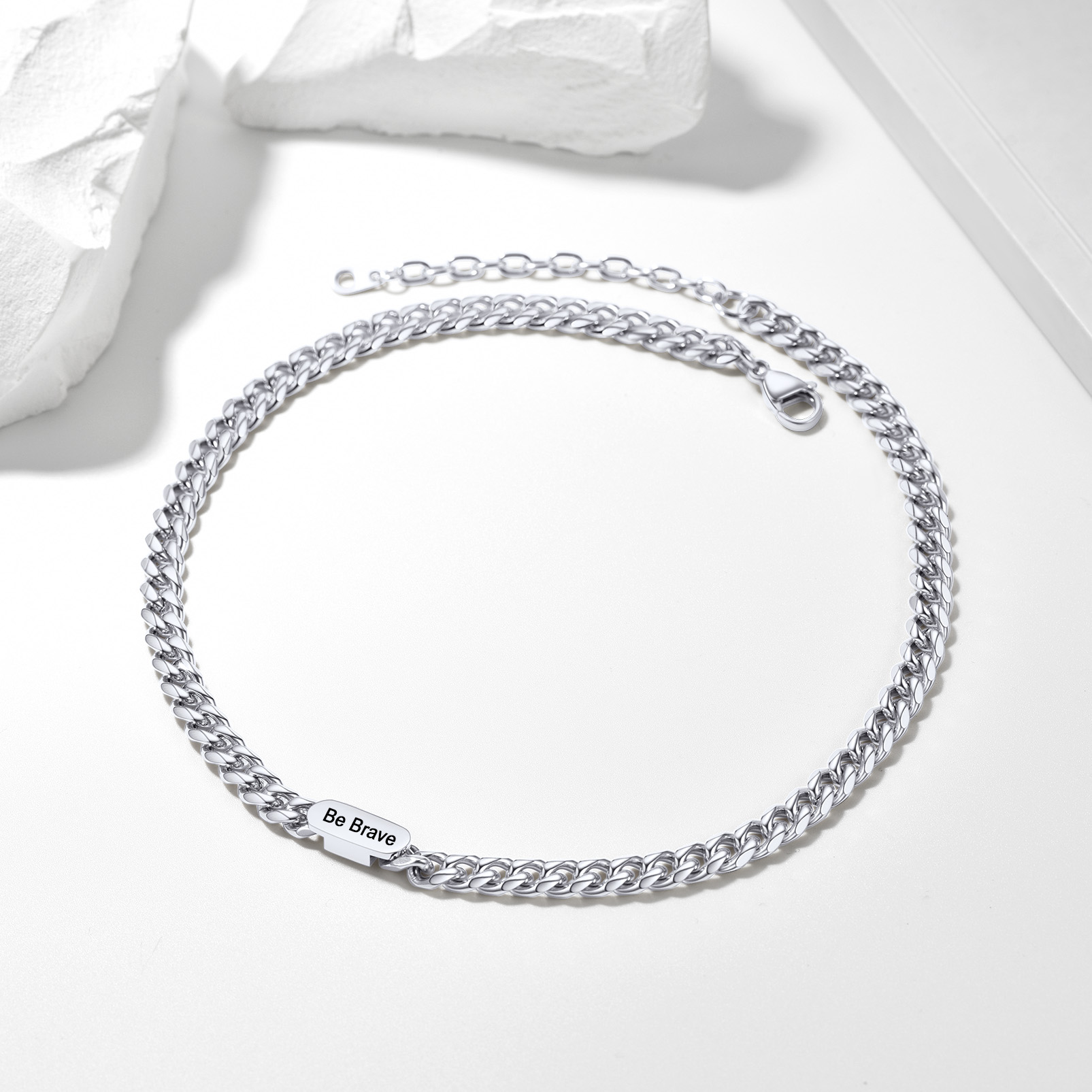 Collier Chaîne Cuban avec Gravure Personnalisée 7MM