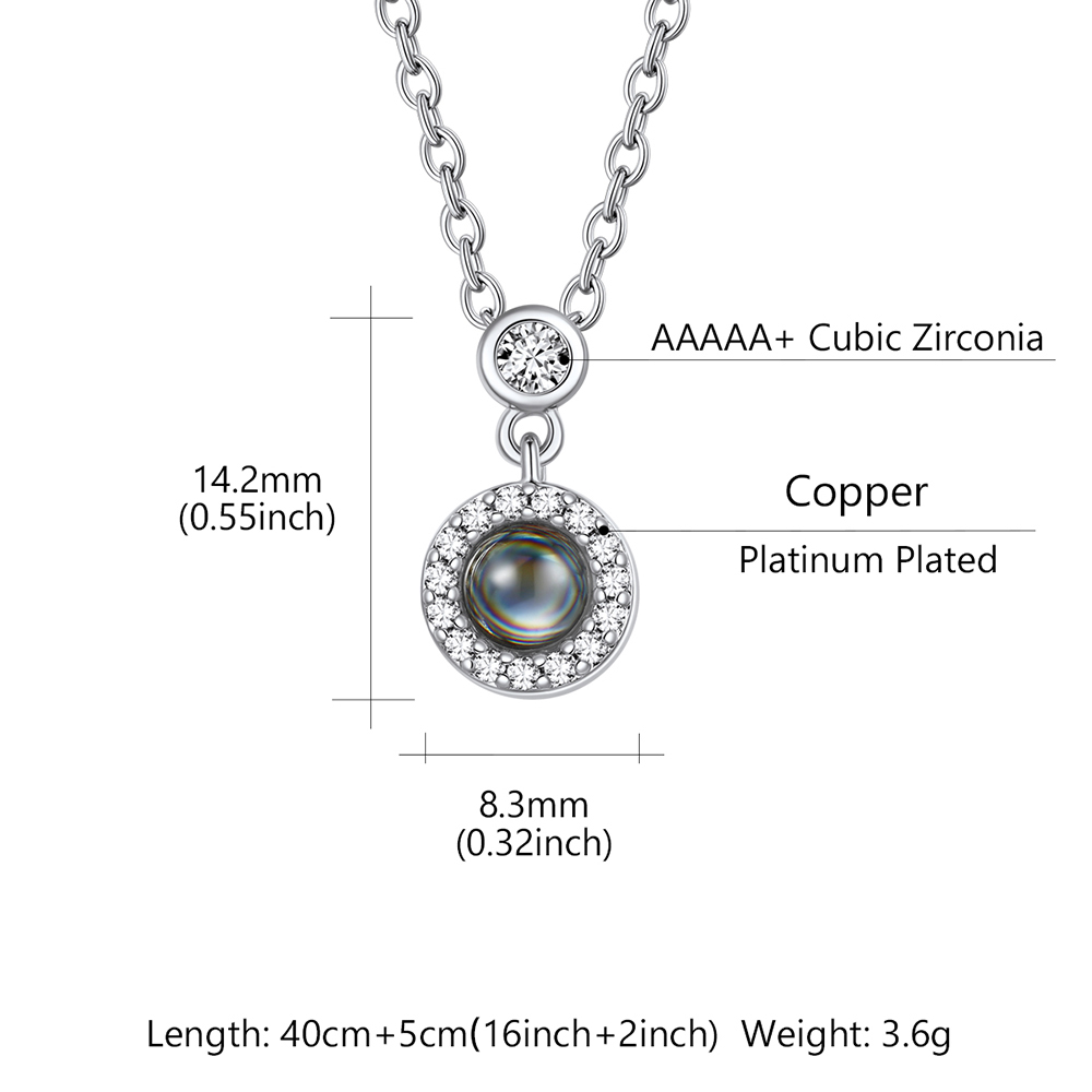 Collier Rond Photo Projection Personnalisé Taille