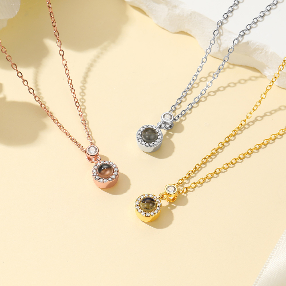 Collier Rond Photo Projection Personnalisé couleurs différents