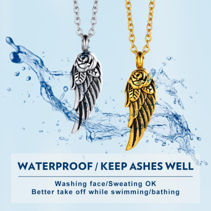 Collier Urne Funéraire Ailes d’Ange Gravé Personnalisé étanche