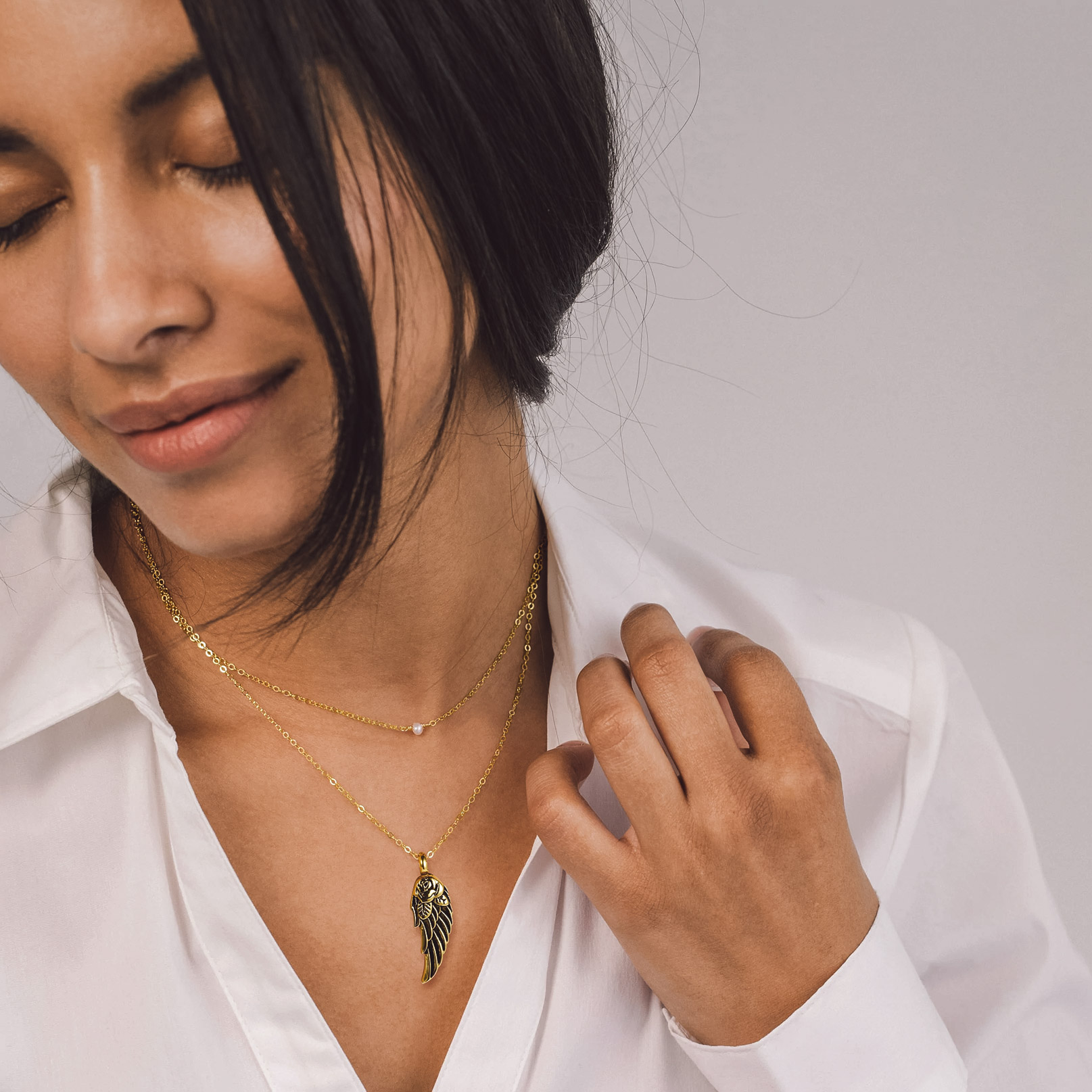 Collier Urne Funéraire Ailes d’Ange 