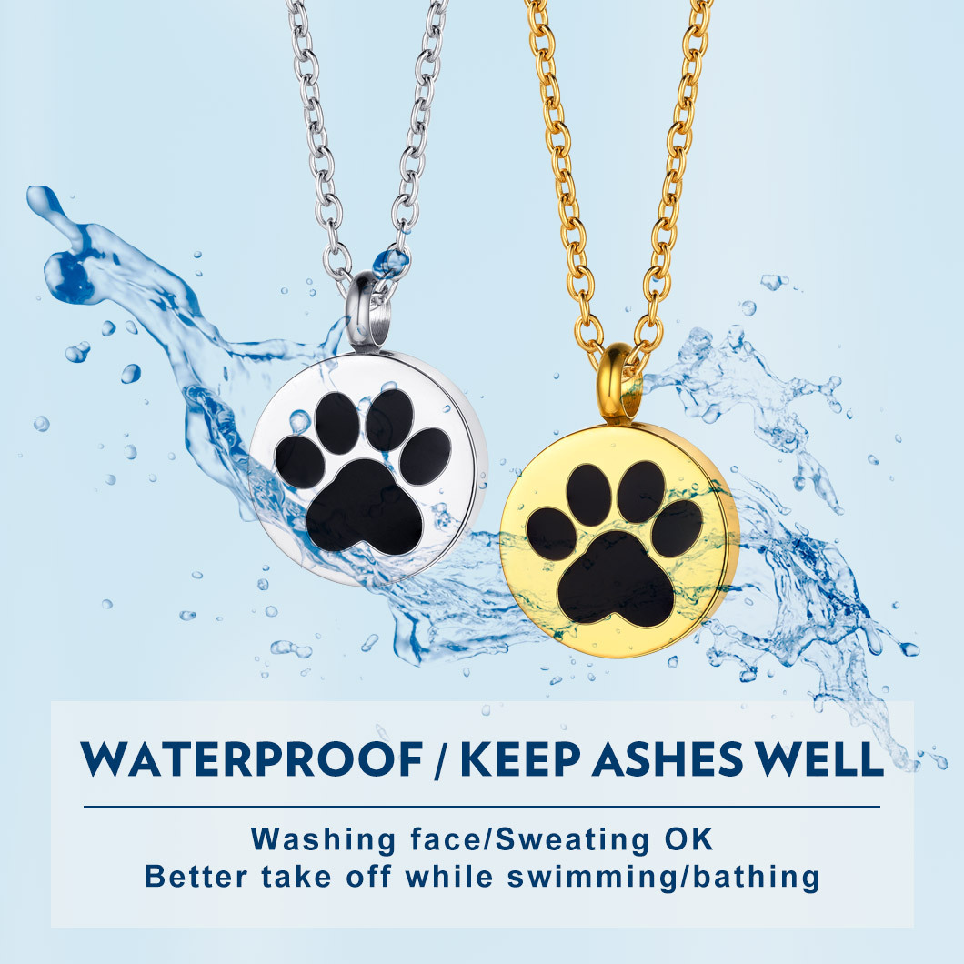 Collier Urne Personnalisé Patte de Chien pour Cendres étanche