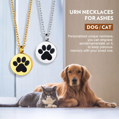 Collier Urne Personnalisé Patte de Chien pour amoureux des animaux