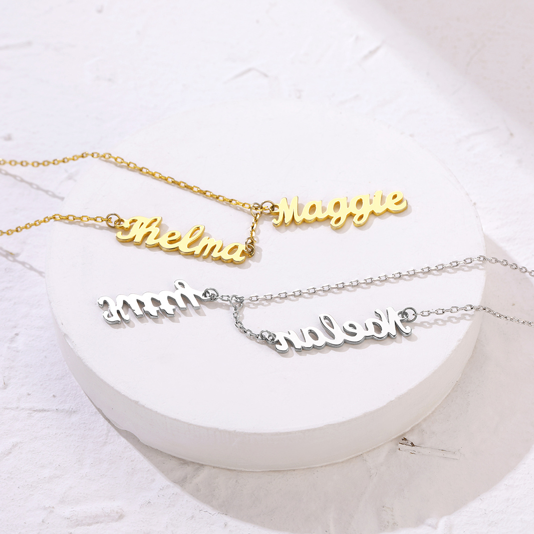 Collier Y Rolo Personnalisé avec 2 Prénoms pour Femme