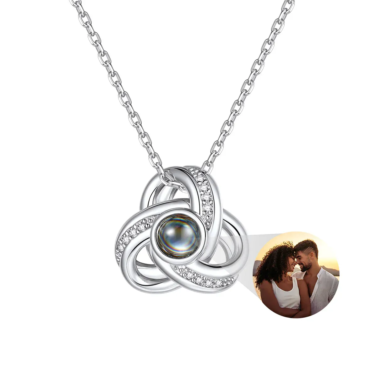 Collier Nœud d’Amour avec Photo Personnalisée