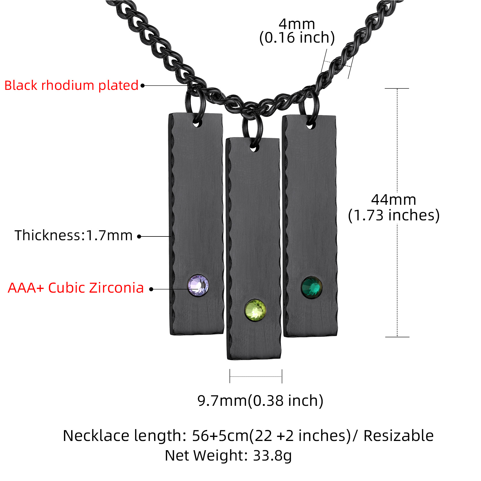 Collier barre Personnalisé Prénom