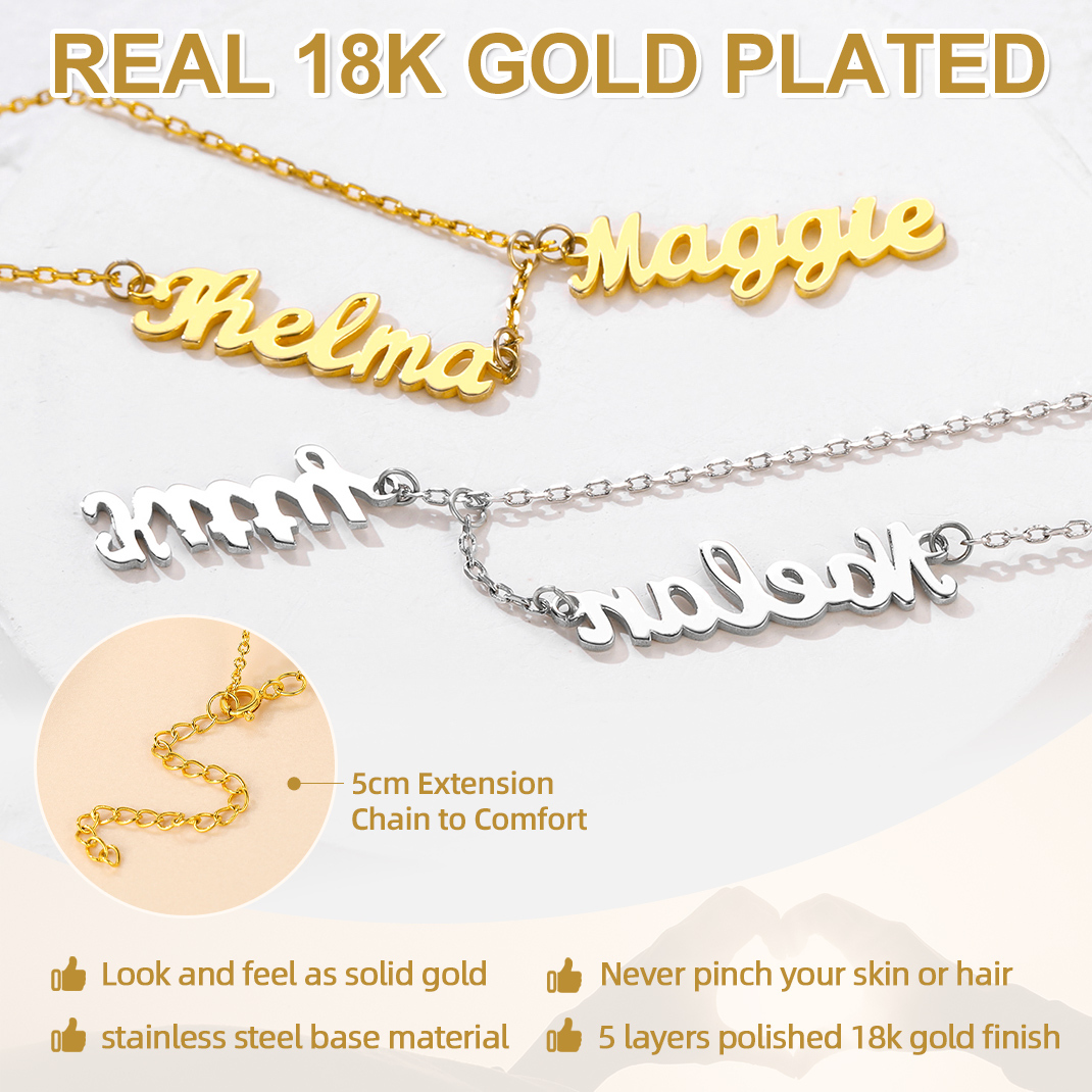 Collier Y Rolo Personnalisé avec 2 Prénoms pour Femme