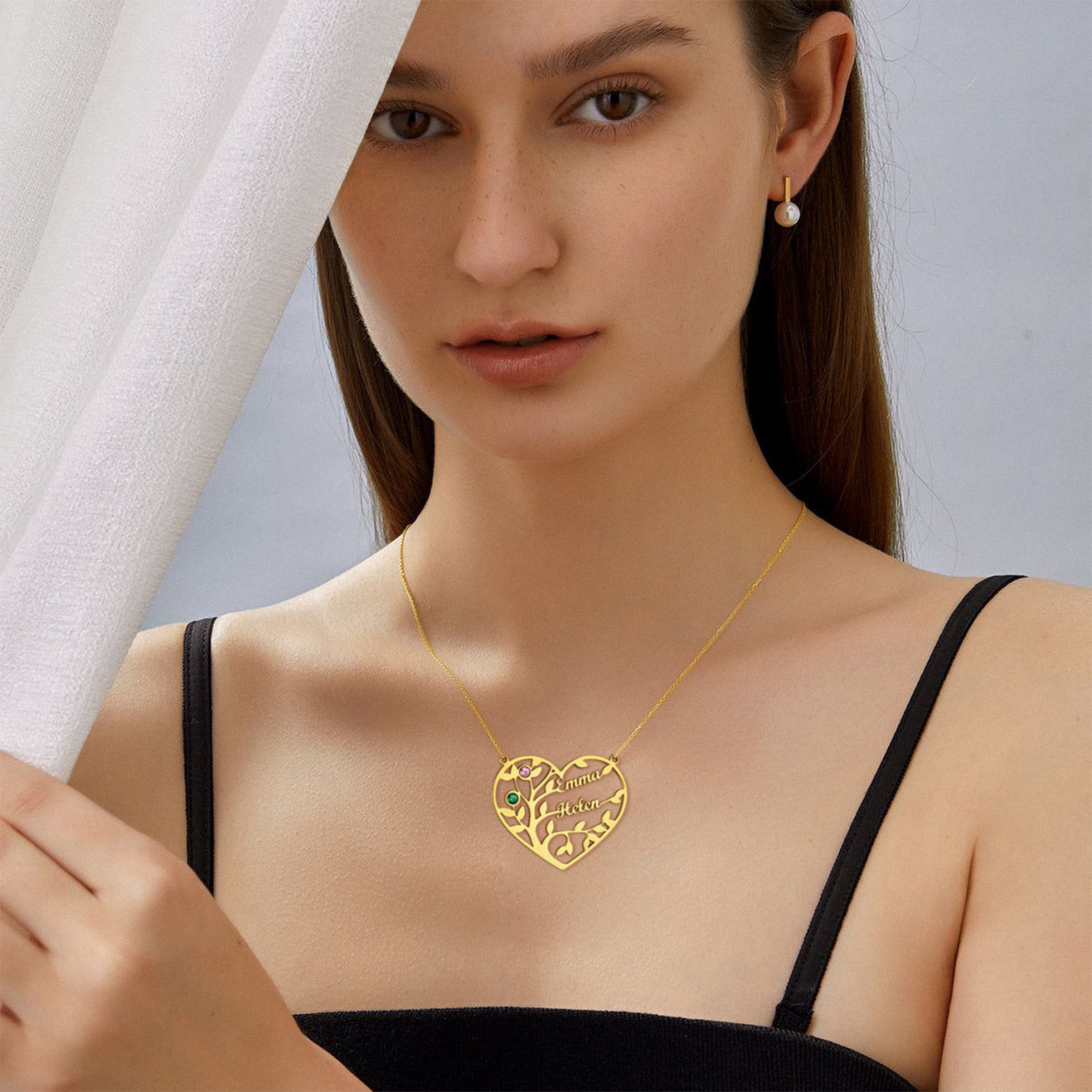 Collier pendentif Arbre de Vie Personnalisé avec Prénoms 