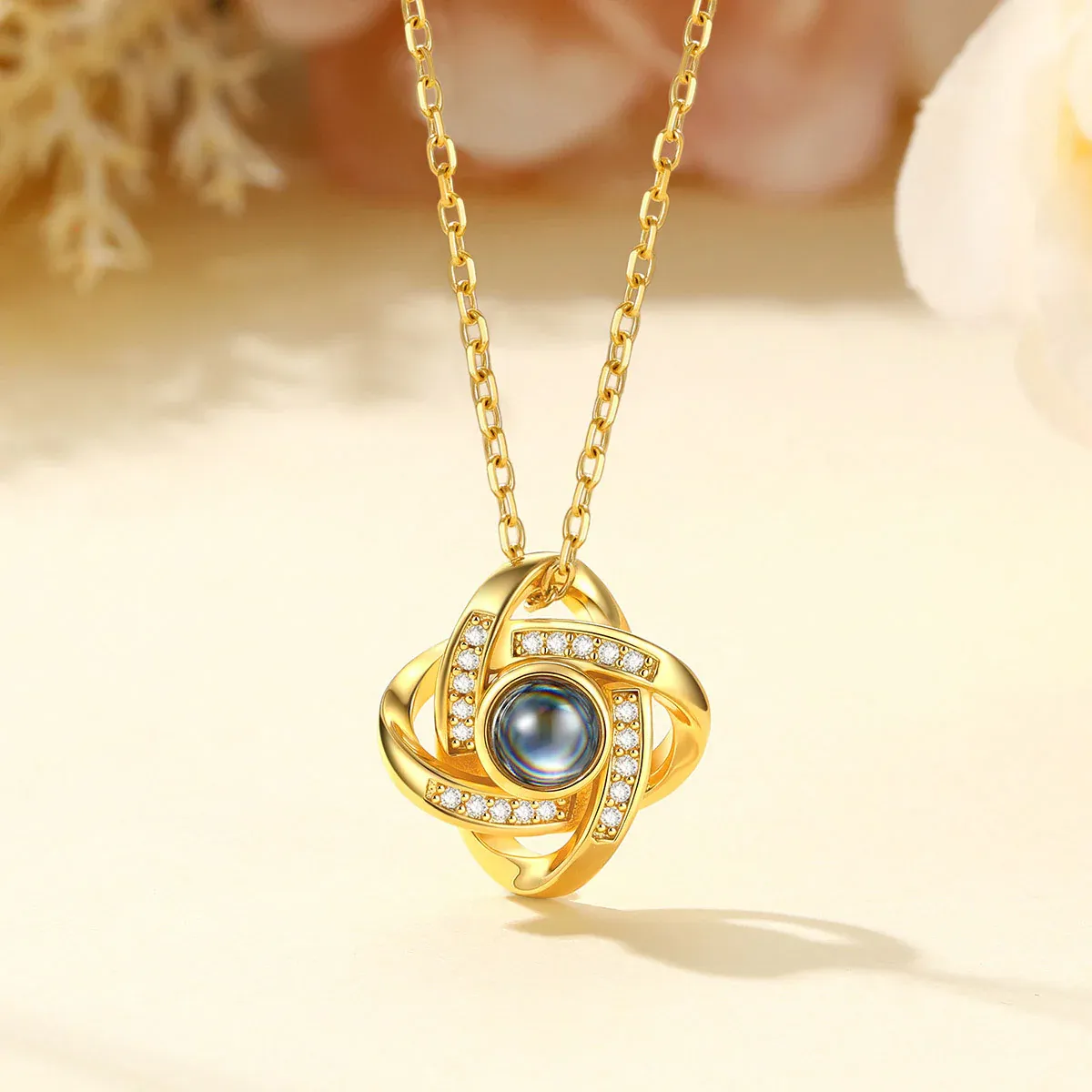 Collier Nœud d Amour Personnalisé avec photo projection