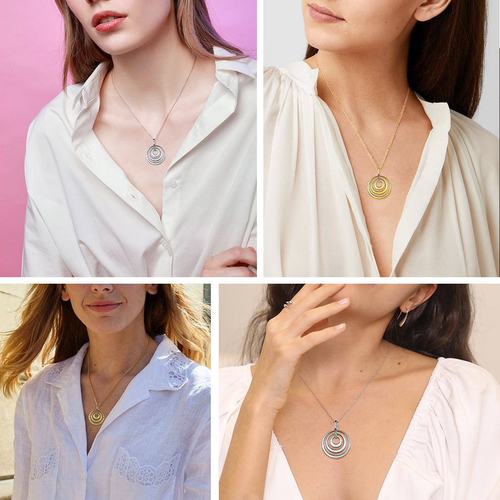 Collier pendentifPersonnalisé avec Prénom et Pierres de Naissances pour femme