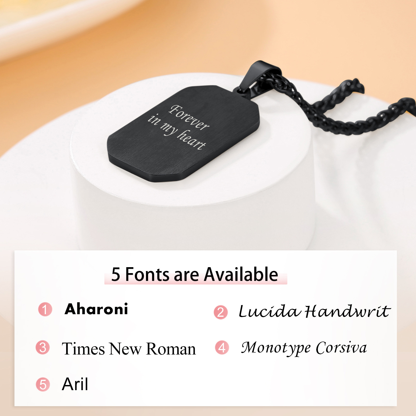 Collier Plaque Octogonale Personnalisée avec Photo