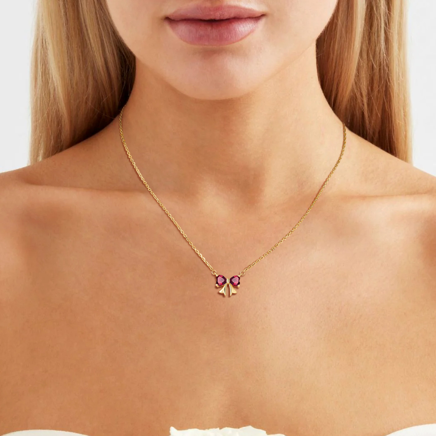 Colliers Noeud avec Pierre de Naissance en argent