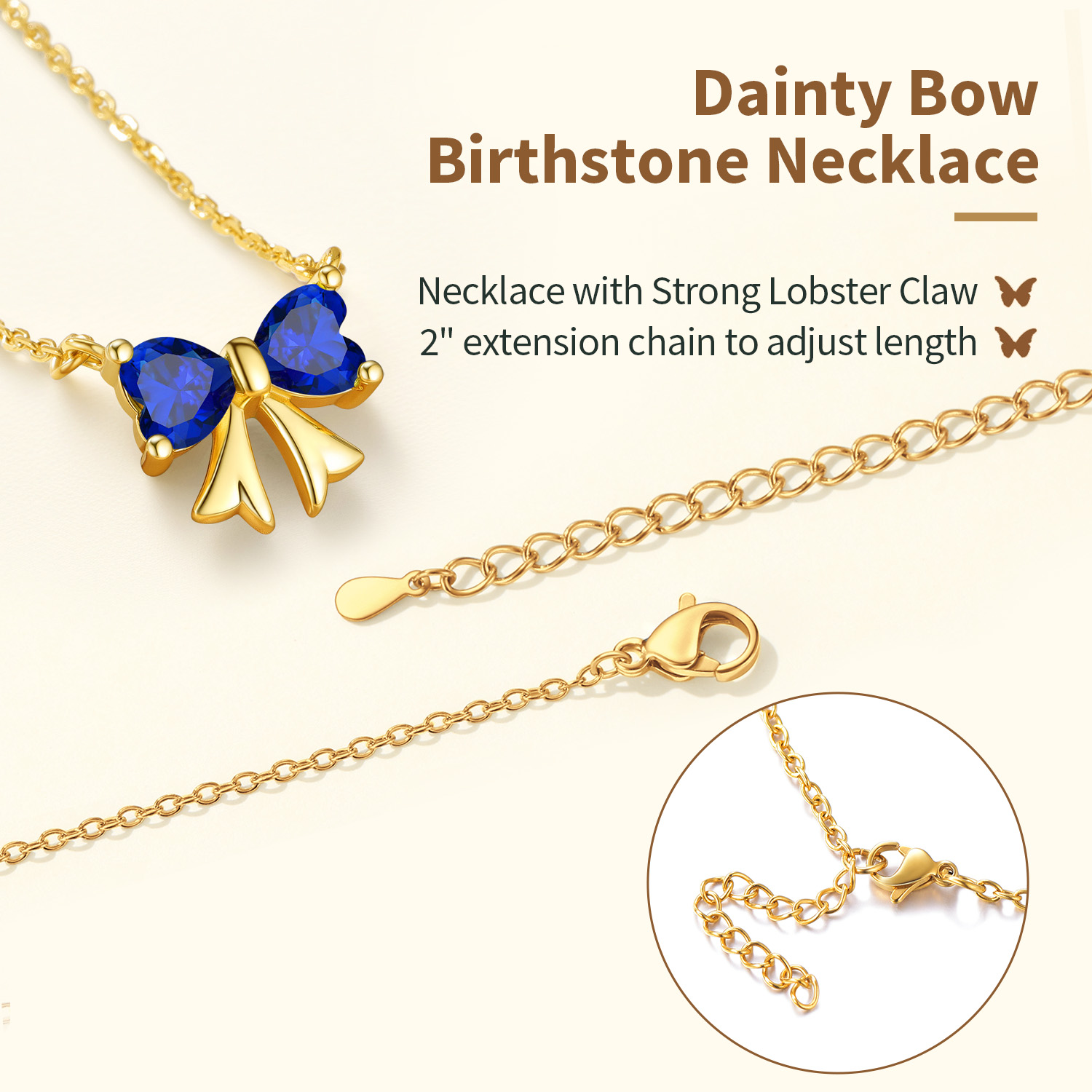 Colliers Noeud avec Pierre de Naissance durable matériau