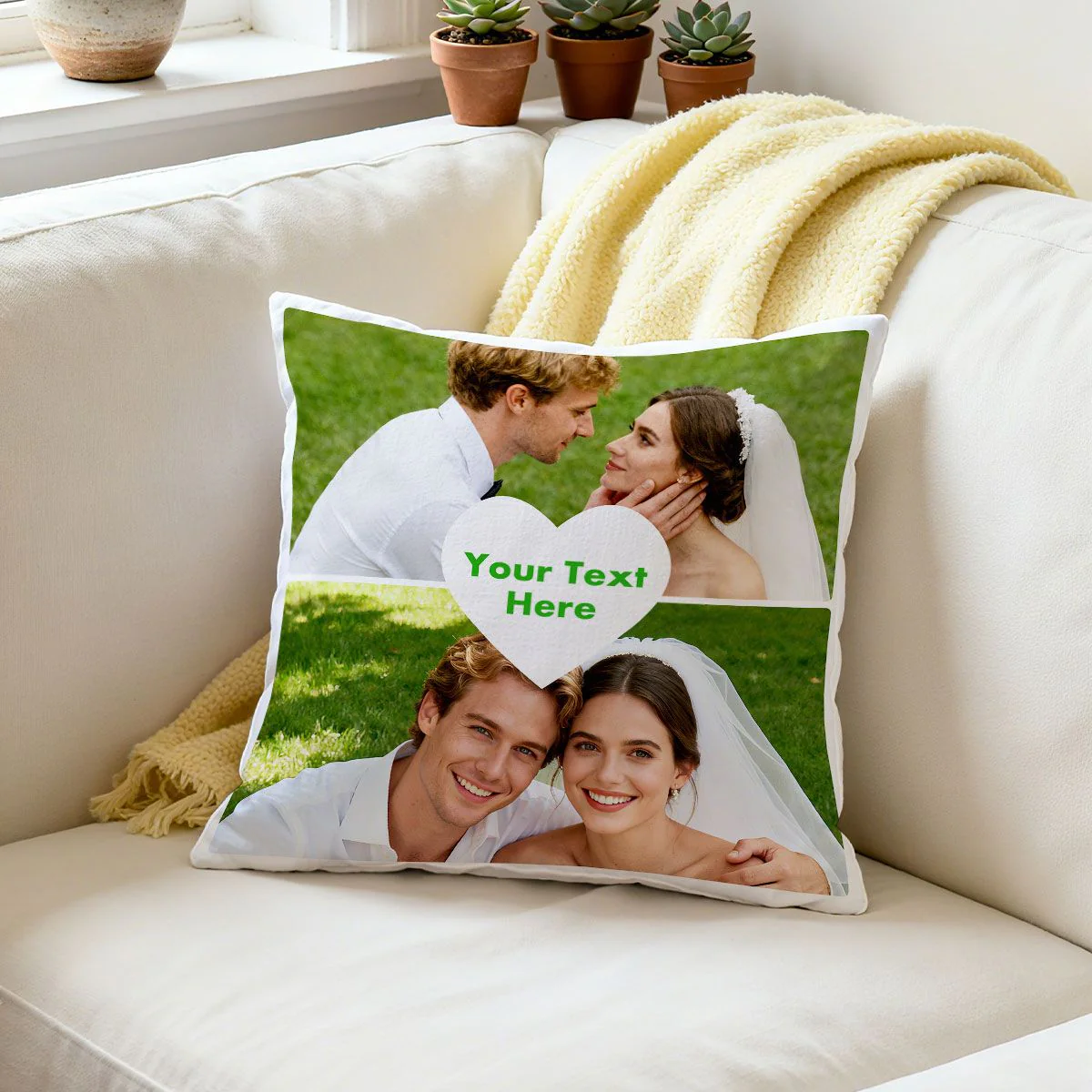 Coussin Personnalisé avec Photo et Texte