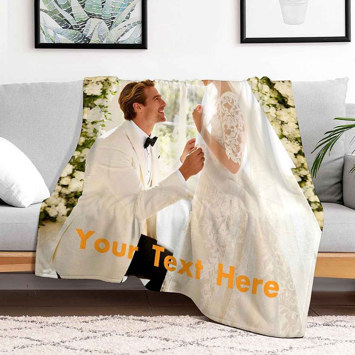 Couverture Personnalisée avec 2 Photos pour couple