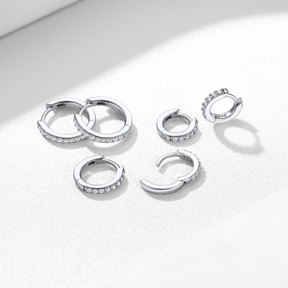 Créoles Argent 925 avec Zirconia – petites créoles élégantes pour femme