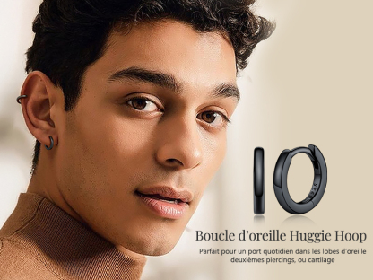 Créoles Huggie en Argent 925 – Boucles Cartilage Tendance pour Homme