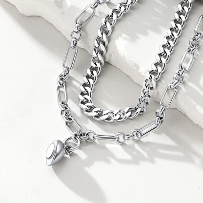 Bracelets Couple Assortis Magnétiques Superposés argenté