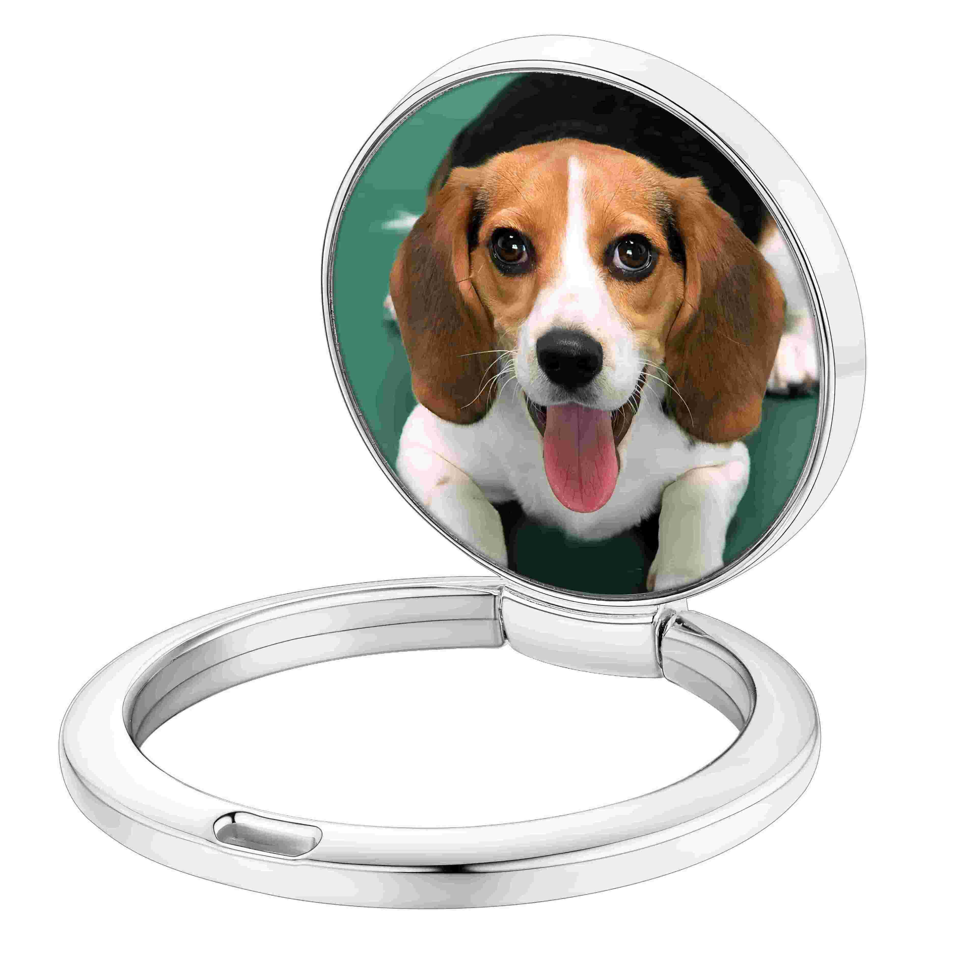 Support de Bague pour Téléphone Portable Personnalisé avec Photo Argenté