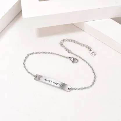 Bracelet Personnalisé avec Barre Nominale pour Hommes